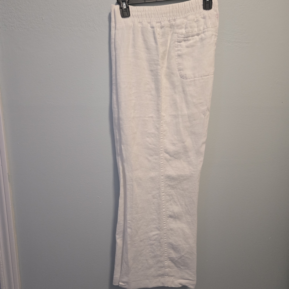 Lilly Pulitzer White LINEN Pants, SZ Large